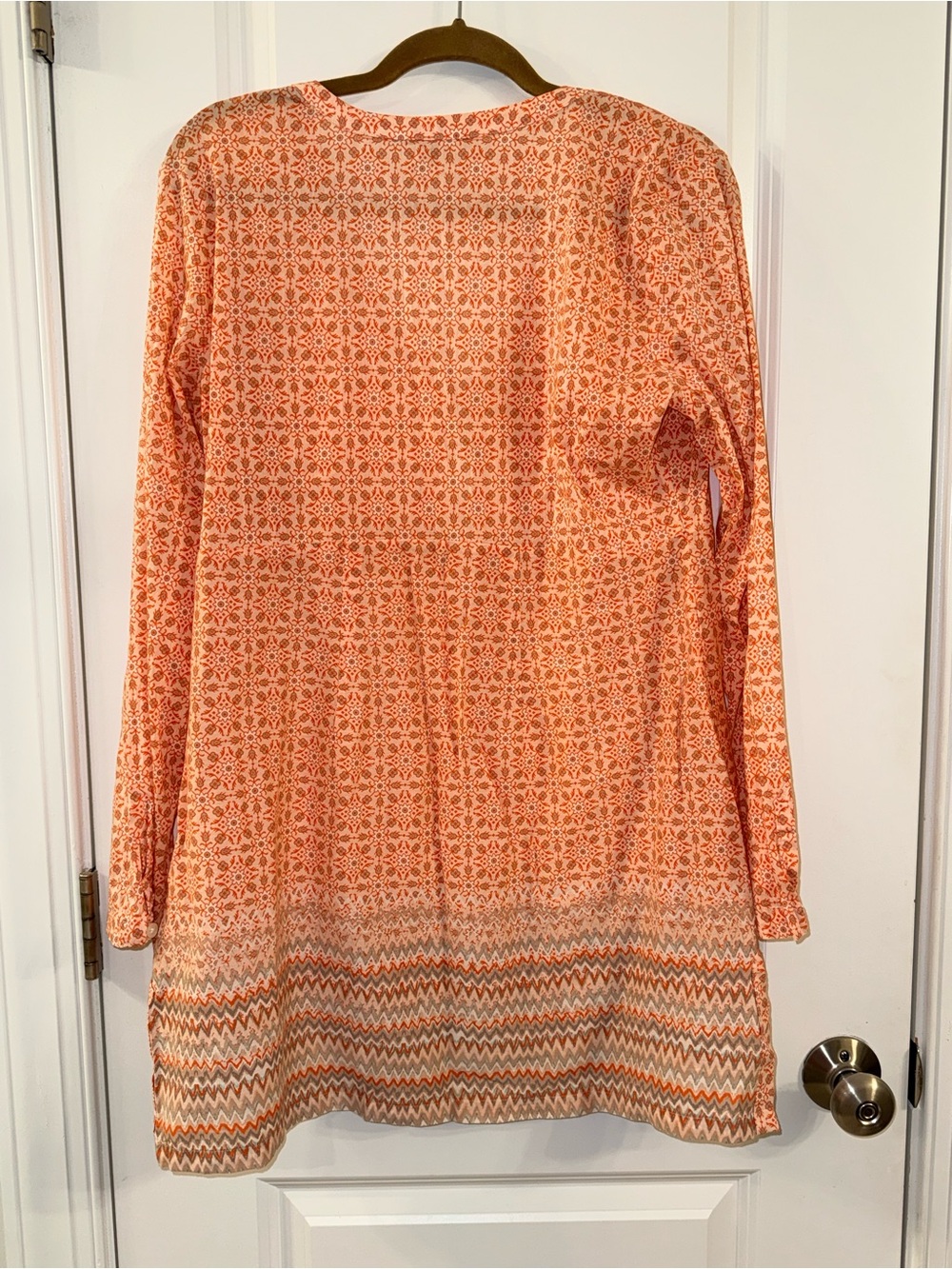 Athleta Women's Orange Boho Long Sleeve Tunic Coverup (L) - Picture 6 of 6